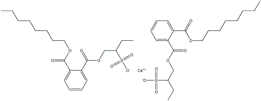 Bis[1-[(2-octyloxycarbonylphenyl)carbonyloxy]butane-2-sulfonic acid]calcium salt Struktur