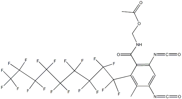 N-(Acetyloxymethyl)-2-(nonadecafluorononyl)-4,6-diisocyanato-3-methylbenzamide Struktur