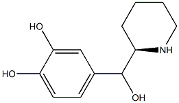 4-[(S)-Hydroxy[(2R)-2-piperidinyl]methyl]catechol Struktur