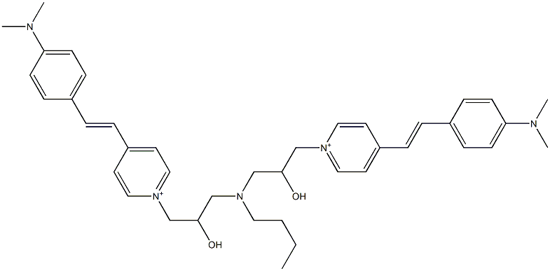 1,1'-[(Butylimino)bis(2-hydroxy-3,1-propanediyl)]bis[4-[2-[4-(dimethylamino)phenyl]ethenyl]pyridinium] Struktur