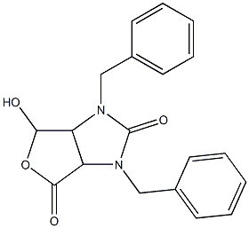 2,4-Dibenzyl-8-hydroxy-7-oxa-2,4-diazabicyclo[3.3.0]octane-3,6-dione Struktur