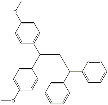 3,3-Bis(4-methoxyphenyl)-1,1-diphenyl-2-propene Struktur