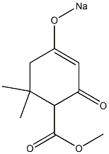 4-Sodiooxy-2,2-dimethyl-6-oxo-4-cyclohexene-1-carboxylic acid methyl ester Struktur