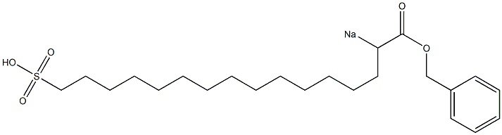 2-Sodiosulfopalmitic acid benzyl ester Struktur