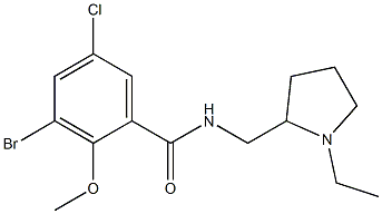 N-[(1-Ethyl-2-pyrrolidinyl)methyl]-2-methoxy-3-bromo-5-chlorobenzamide Struktur