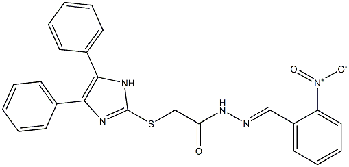 N'-[2-Nitrobenzylidene]-2-[(4,5-diphenyl-1H-imidazol-2-yl)thio]acetohydrazide Struktur