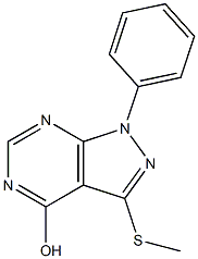 3-Methylthio-1-phenyl-1H-pyrazolo[3,4-d]pyrimidin-4-ol Struktur