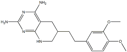 5,6,7,8-Tetrahydro-6-[2-(3,4-dimethoxyphenyl)ethyl]pyrido[2,3-d]pyrimidine-2,4-diamine Struktur