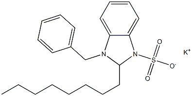 1-Benzyl-2,3-dihydro-2-octyl-1H-benzimidazole-3-sulfonic acid potassium salt Struktur