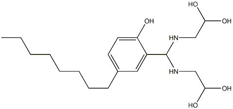 2-[Bis[(2,2-dihydroxyethyl)amino]methyl]-4-octylphenol Struktur