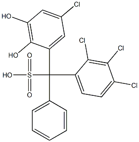 (5-Chloro-2,3-dihydroxyphenyl)(2,3,4-trichlorophenyl)phenylmethanesulfonic acid Struktur