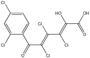 (2E,4E)-2-Hydroxy-3,4,5-trichloro-6-oxo-6-(2,4-dichlorophenyl)-2,4-hexadienoic acid Struktur