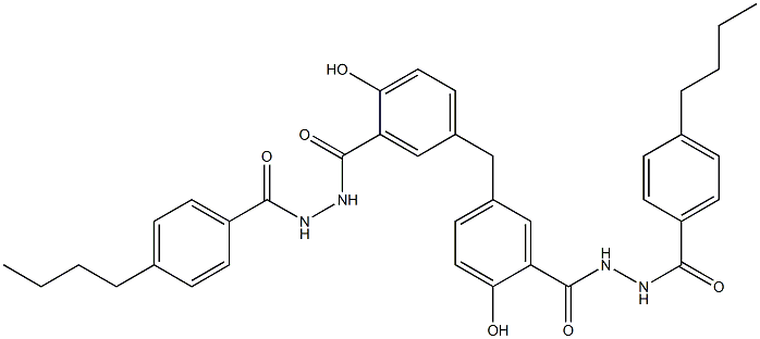 5,5'-Methylenebis[2-hydroxy-N'-(4-butylbenzoyl)benzenecarbohydrazide] Struktur