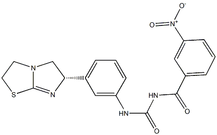 1-(3-Nitrobenzoyl)-3-[3-[[(6S)-2,3,5,6-tetrahydroimidazo[2,1-b]thiazol]-6-yl]phenyl]urea Struktur