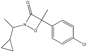 4-(4-Chlorophenyl)-2-(1-cyclopropylethyl)-4-methyl-1,2-oxazetidin-3-one Struktur