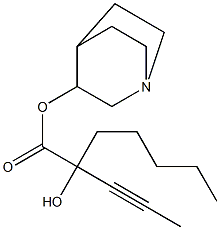 2-Hydroxy-2-(1-propynyl)heptanoic acid quinuclidin-3-yl ester Struktur