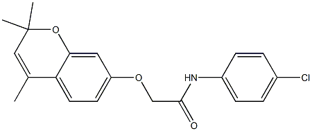 2-[[2,2-Dimethyl-4-methyl-2H-1-benzopyran-7-yl]oxy]-4'-chloroacetanilide Struktur