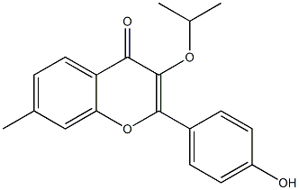 2-(4-Hydroxyphenyl)-3-isopropyloxy-7-methyl-4H-1-benzopyran-4-one Struktur