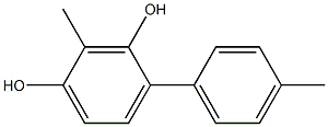 2-Methyl-4-(4-methylphenyl)benzene-1,3-diol Struktur