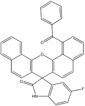 5'-Fluoro-1-benzoylspiro[7H-dibenzo[c,h]xanthene-7,3'-[3H]indol]-2'(1'H)-one Struktur