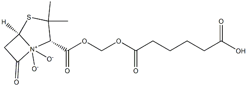 (Penicillanic acid 4,4-dioxide)5-carboxypentanoyloxymethyl ester Struktur