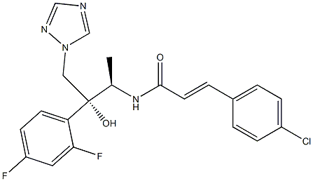 N-[(1R,2R)-2-(2,4-Difluorophenyl)-2-hydroxy-1-methyl-3-(1H-1,2,4-triazol-1-yl)propyl]-3-[4-chlorophenyl]propenamide Struktur