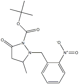 3-Methyl-2-(2-nitrobenzyl)-5-oxopyrazolidine-1-carboxylic acid tert-butyl ester Struktur