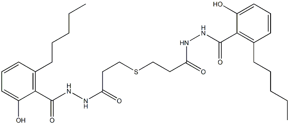 3,3'-Thiodi[propionic acid N'-(6-pentylsalicyloyl) hydrazide] Struktur