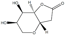 (1S,4R,5R,6R)-4,5-Dihydroxy-2,7-dioxabicyclo[4.3.0]nonan-8-one Struktur