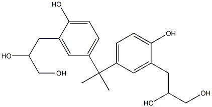 2,2'-Bis(2,3-dihydroxypropyl)[4,4'-(propane-2,2-diyl)diphenol] Struktur