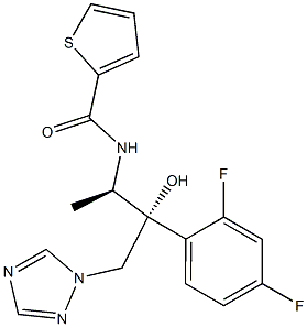 N-[(1R,2R)-2-(2,4-Difluorophenyl)-2-hydroxy-1-methyl-3-(1H-1,2,4-triazol-1-yl)propyl]thiophene-2-carboxamide Struktur