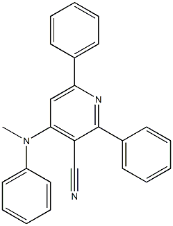 2-Phenyl-4-(methylphenylamino)-6-phenylpyridine-3-carbonitrile Struktur