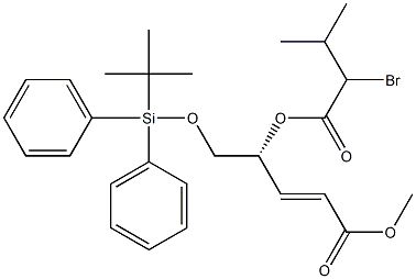 (2E,4R)-4-(2-Bromo-3-methylbutyryloxy)-5-(tert-butyldiphenylsilyloxy)-2-pentenoic acid methyl ester Struktur