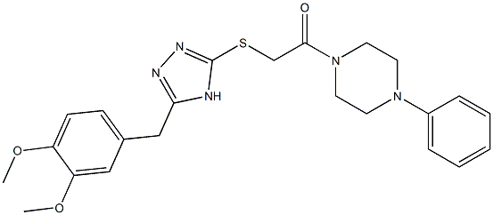 2-[[5-(3,4-Dimethoxybenzyl)-4H-1,2,4-triazol-3-yl]thio]-1-(4-phenylpiperazino)ethanone Struktur