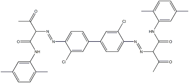 4,4'-Bis[[1-(2,5-dimethylphenylamino)-1,3-dioxobutan-2-yl]azo]-3,3'-dichloro-1,1'-biphenyl Struktur