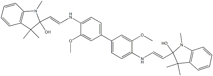 4,4'-Bis[2-(1,3,3-trimethyl-2-hydroxyindolin-2-yl)vinylamino]-3,3'-dimethoxybiphenyl Struktur