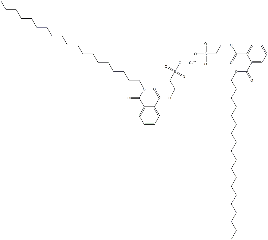 Bis[2-[(2-nonadecyloxycarbonylphenyl)carbonyloxy]ethanesulfonic acid]calcium salt Struktur