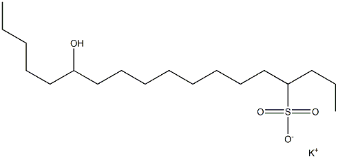 13-Hydroxyoctadecane-4-sulfonic acid potassium salt Struktur