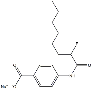 4-[(2-Fluorooctanoyl)amino]benzenecarboxylic acid sodium salt Struktur