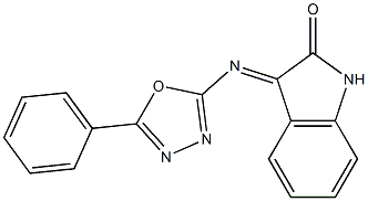 3-[(5-Phenyl-1,3,4-oxadiazol-2-yl)imino]-2-indolinone Struktur