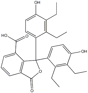 1,1-Bis(2,3-diethyl-4-hydroxyphenyl)-1,3-dihydro-3-oxoisobenzofuran-7-carboxylic acid Struktur