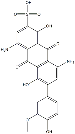 4,8-Diamino-1,5-dihydroxy-6-(4-hydroxy-3-methoxyphenyl)-9,10-dihydro-9,10-dioxoanthracene-2-sulfonic acid Struktur