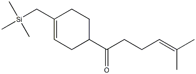 4-(Trimethylsilylmethyl)-3-cyclohexenyl 4-methyl-3-pentenyl ketone Struktur