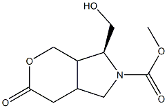 (3S)-Hexahydro-3-hydroxymethyl-6-oxopyrano[3,4-c]pyrrole-2(3H)-carboxylic acid methyl ester Struktur