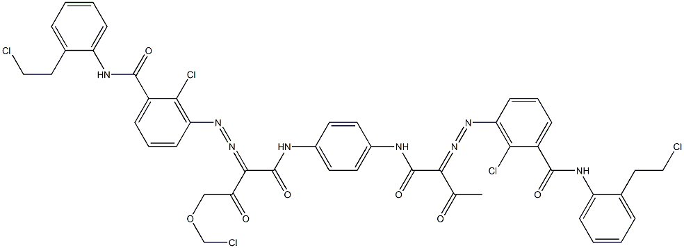 3,3'-[2-(Chloromethoxy)-1,4-phenylenebis[iminocarbonyl(acetylmethylene)azo]]bis[N-[2-(2-chloroethyl)phenyl]-2-chlorobenzamide] Struktur