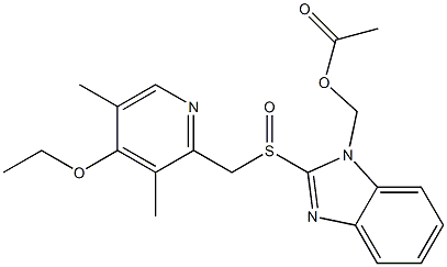 1-Acetyloxymethyl-2-[(3,5-dimethyl-4-ethoxy-2-pyridinyl)methylsulfinyl]-1H-benzimidazole Struktur