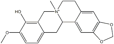 5,8,13,13a-Tetrahydro-10-methoxy-9-hydroxy-7-methyl-6H-benzo[g]-1,3-benzodioxolo[5,6-a]quinolizinium Struktur