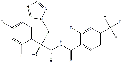 N-[(1R,2R)-2-(2,4-Difluorophenyl)-2-hydroxy-1-methyl-3-(1H-1,2,4-triazol-1-yl)propyl]-2-fluoro-4-(trifluoromethyl)benzamide Struktur