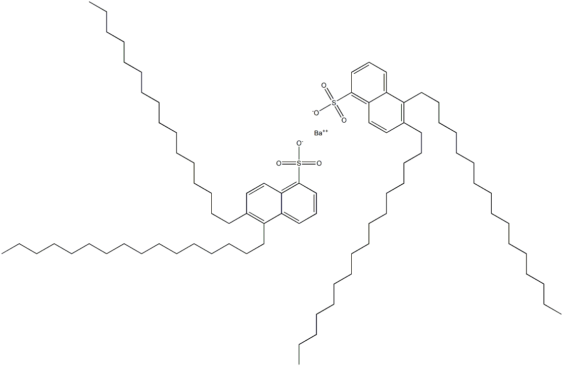 Bis(5,6-dihexadecyl-1-naphthalenesulfonic acid)barium salt Struktur