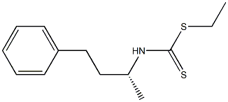 (-)-[(R)-1-Methyl-3-phenylpropyl]dithiocarbamic acid ethyl ester Struktur